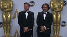 OSCAR WINNERS Leonardo DiCaprio and Alejandro G Iñárritu Oscars Backstage Interview (2016)