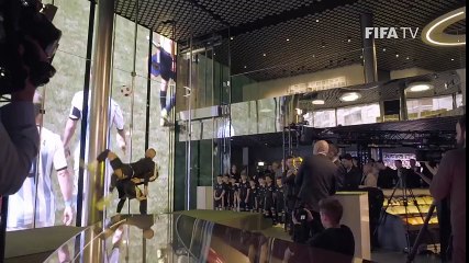 The F2 Freestylers perform inside the FIFA World Football Museum