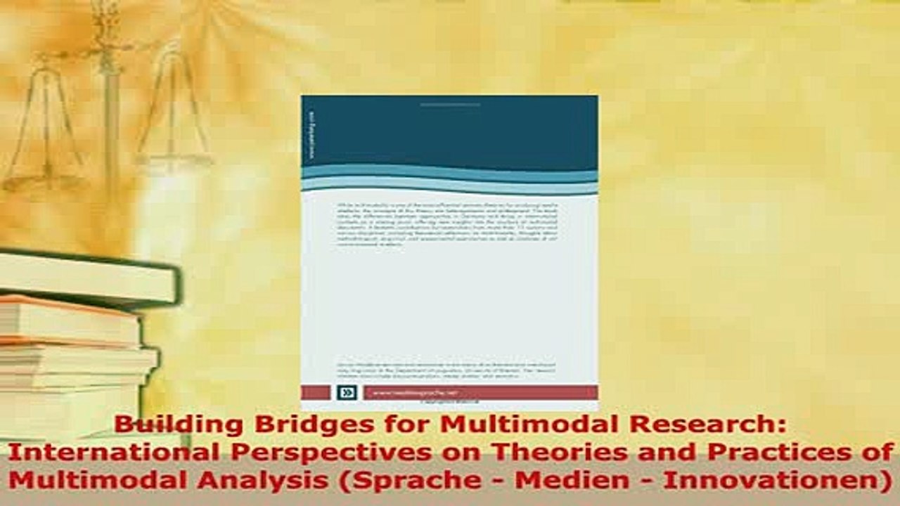 PDF  Building Bridges for Multimodal Research International Perspectives on Theories and Ebook