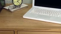 Nero Solid Oak Computer Desk / Dressing Table From Oak Furniture Land