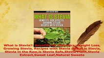 Read  What is Stevia Benefits for Diabetics Weight Loss Growing Stevia Recipes with Stevia Ebook Online