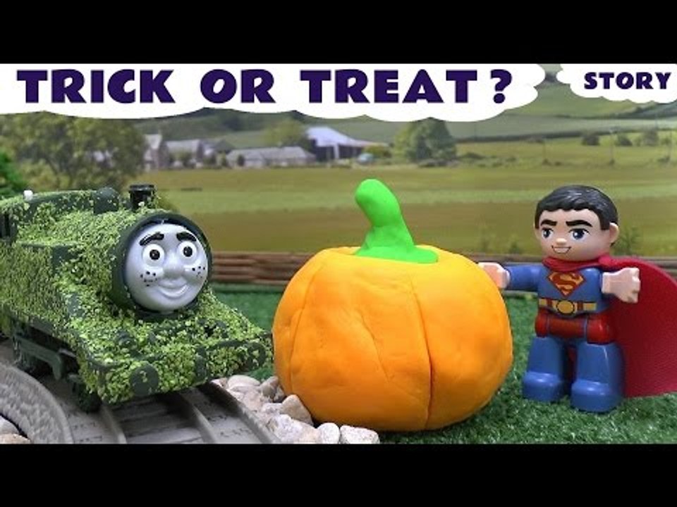 Play Doh Thomas The Train Kids Peppa Pig Halloween Trick Or Treat Superman Tom Moss Prank Toy Story
