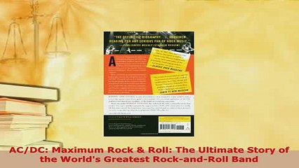 PDF  ACDC Maximum Rock  Roll The Ultimate Story of the Worlds Greatest RockandRoll Band Free Books