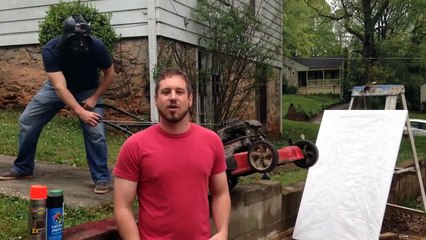 Peindre avec un tondeuse à gazon ... FAIL !