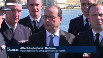 Défense: Hollande annule 10.000 suppressions de postes