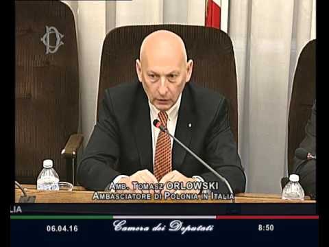 Roma - Fenomeno migratorio, audizione Ambasciatore di Polonia, Orlowski (06.04.16)
