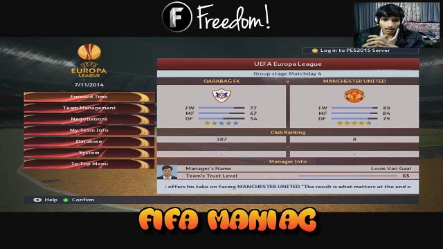 PES 15 | Master League | Louis Van Gaal | Part 11 | Europa League Match