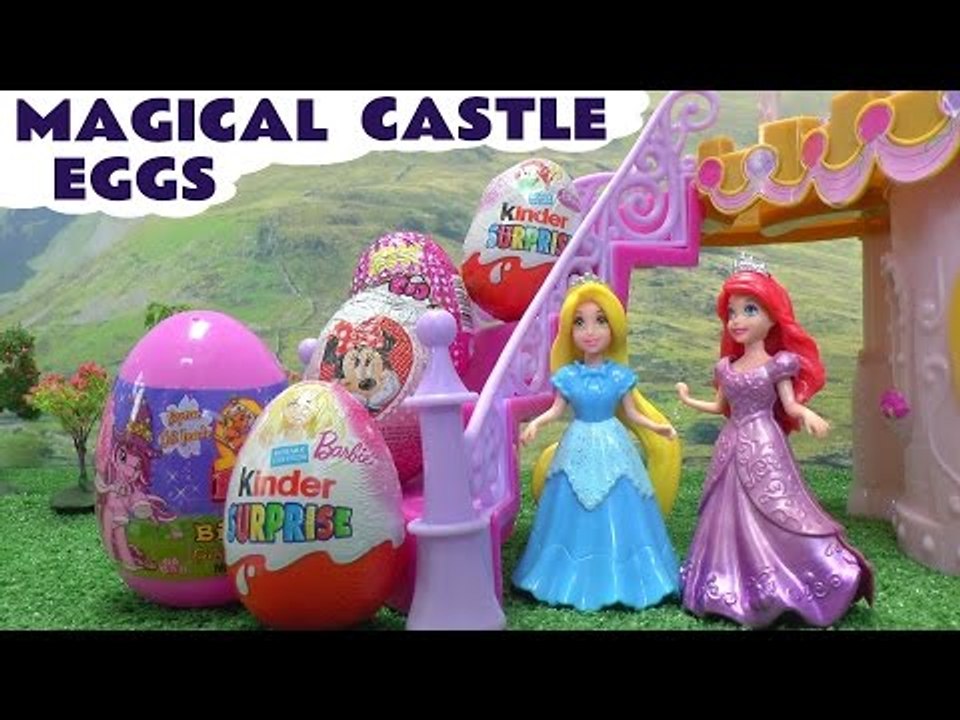 Play Doh Frozen Princess Ariel Magiclip Barbie Surprise Eggs Rapunzel Elsa Disney Magical Castle