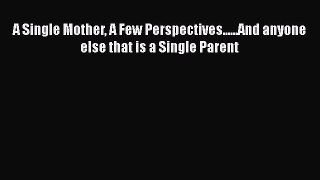 Read A Single Mother A Few Perspectives......And anyone else that is a Single Parent Ebook