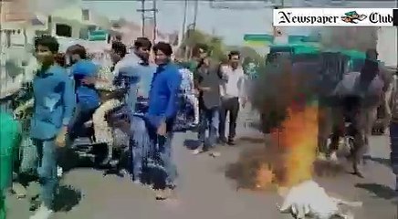 BJP Worker, Catches Fire, While Burning, Asaduddin Owaisi Effigy