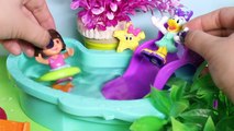 Dora The Explorer Swimming Pool and Camping Playset Daisy Beach Day Set Toy Videos Part 4