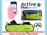 Navitech bon plan sport : ceinture pochette de sport verte   gants tactiles roses pour Motorola