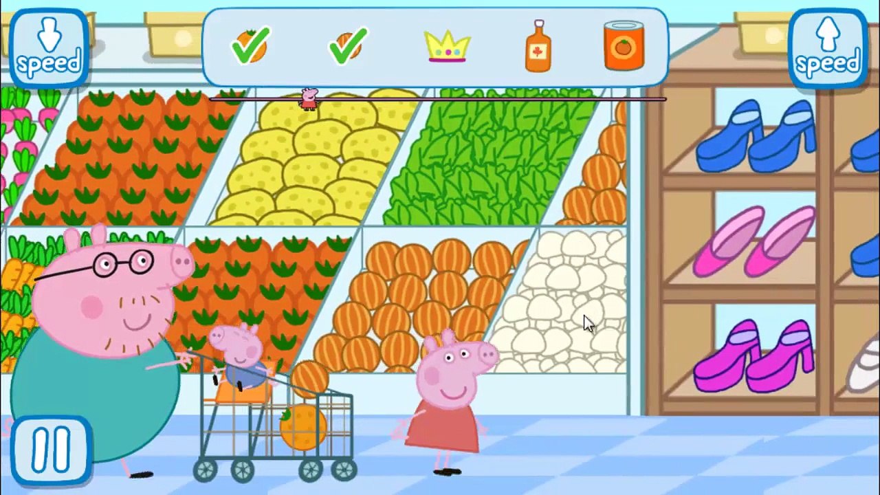 Peppa Pig New Learn English Episode - Peppa in the Supermarket Game