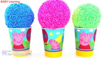 Peppa Pig Foam Clay Surprise Eggs Ice Cream Cups Disney Princess Minnie RainbowLearning