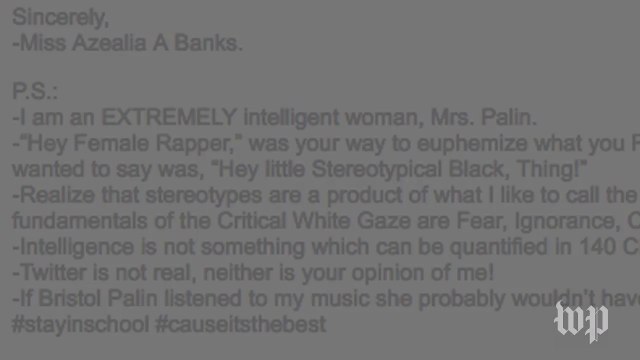 Azealia Banks and Sarah Palin's spat, explained