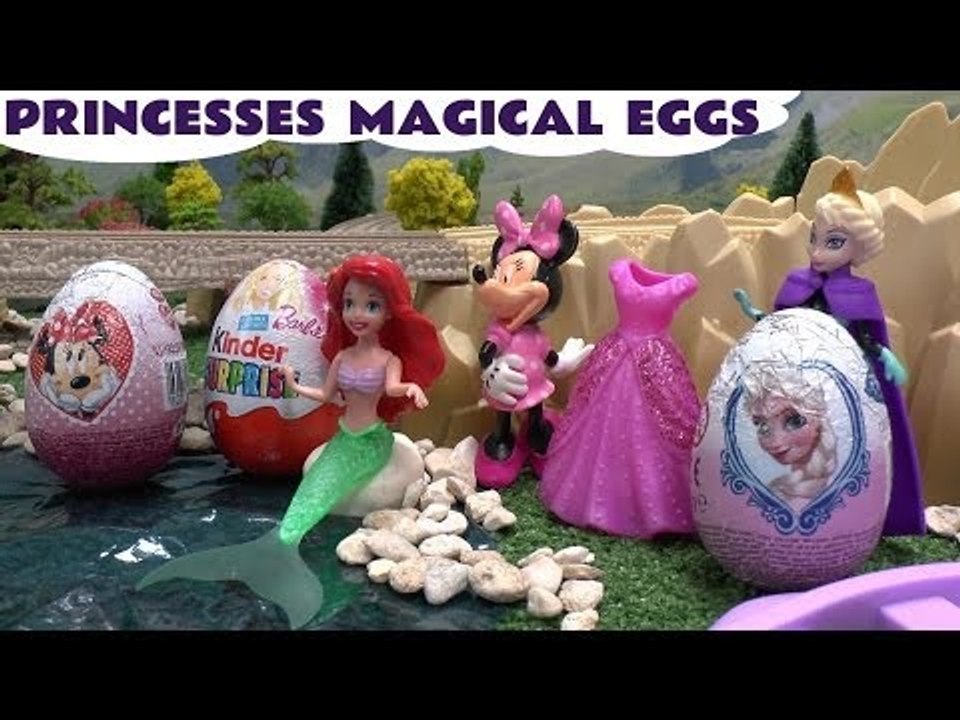 Disney Frozen Princess Magiclip Barbie Mermaid Play Doh Surprise Eggs Minnie Mouse Ariel Elsa Aurora