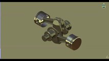 DMU Kinematics Animation eines 2 Zylinder Boxer Motors