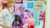 Pig George da Família Peppa Pig Toma Vacina na Doutora Barbie Novelinha ToyToysBrasil em Português!
