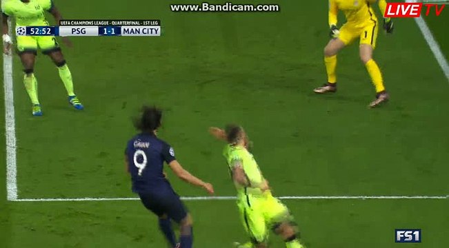 Zlatan Ibrahimovic Big Chance PSG 1-1 Manchester City 06-04-2016