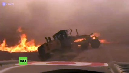 Rescataron a un hombre estando a pocos metros de un incendio