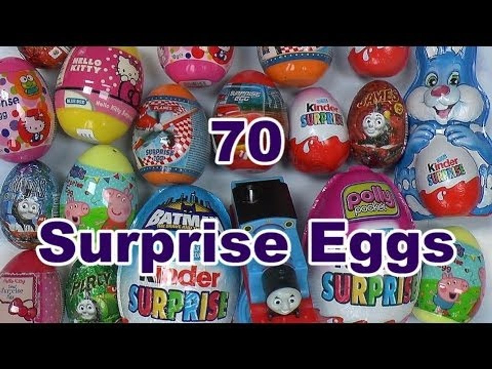 70 Surprise Eggs Kinder Surprise Thomas And Friends Play Doh Peppa Pig Disney Spider-Man Jake Planes