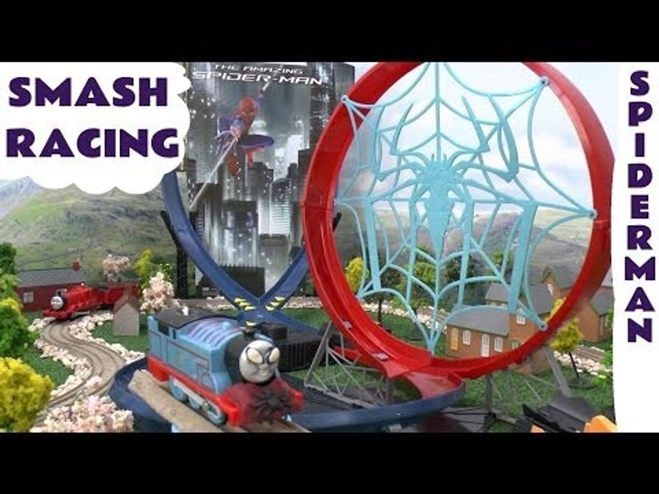 Spider-Man Races Disney Cars 2 Play Doh Thomas & Friends Bloopers Car Crash Accidents Race