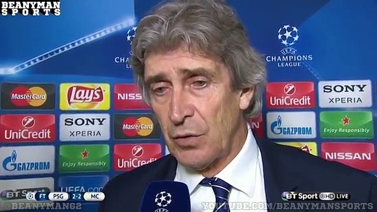 PSG 2-2 Manchester City - Manuel Pellegrini Post Match Interview