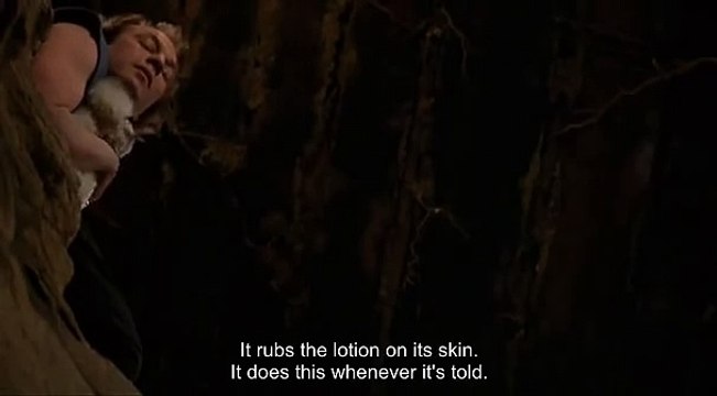 It rubs the lotion on its skin - The Silence of the Lambs