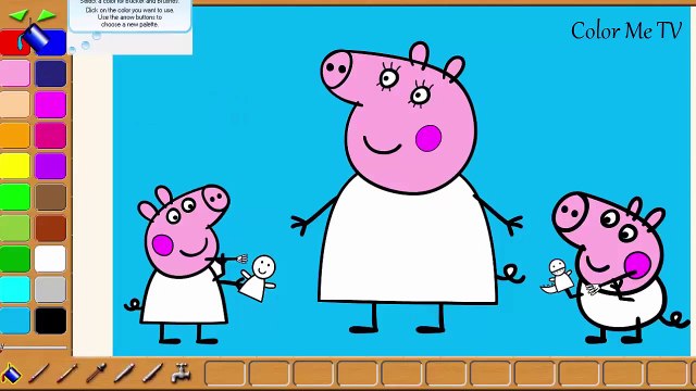 Peppa Pig Coloring Book - Mummy Pig and George Coloring Pages