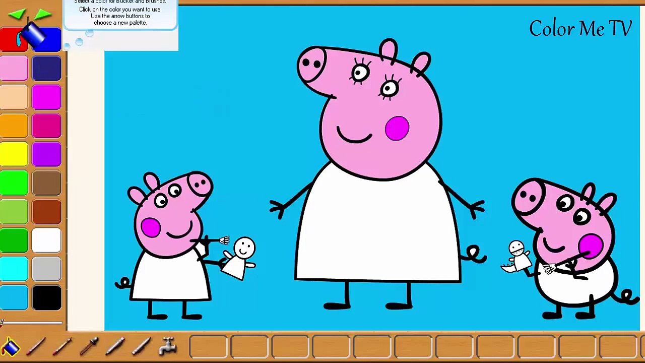 Peppa Pig Coloring Book - Mummy Pig and George Coloring Pages