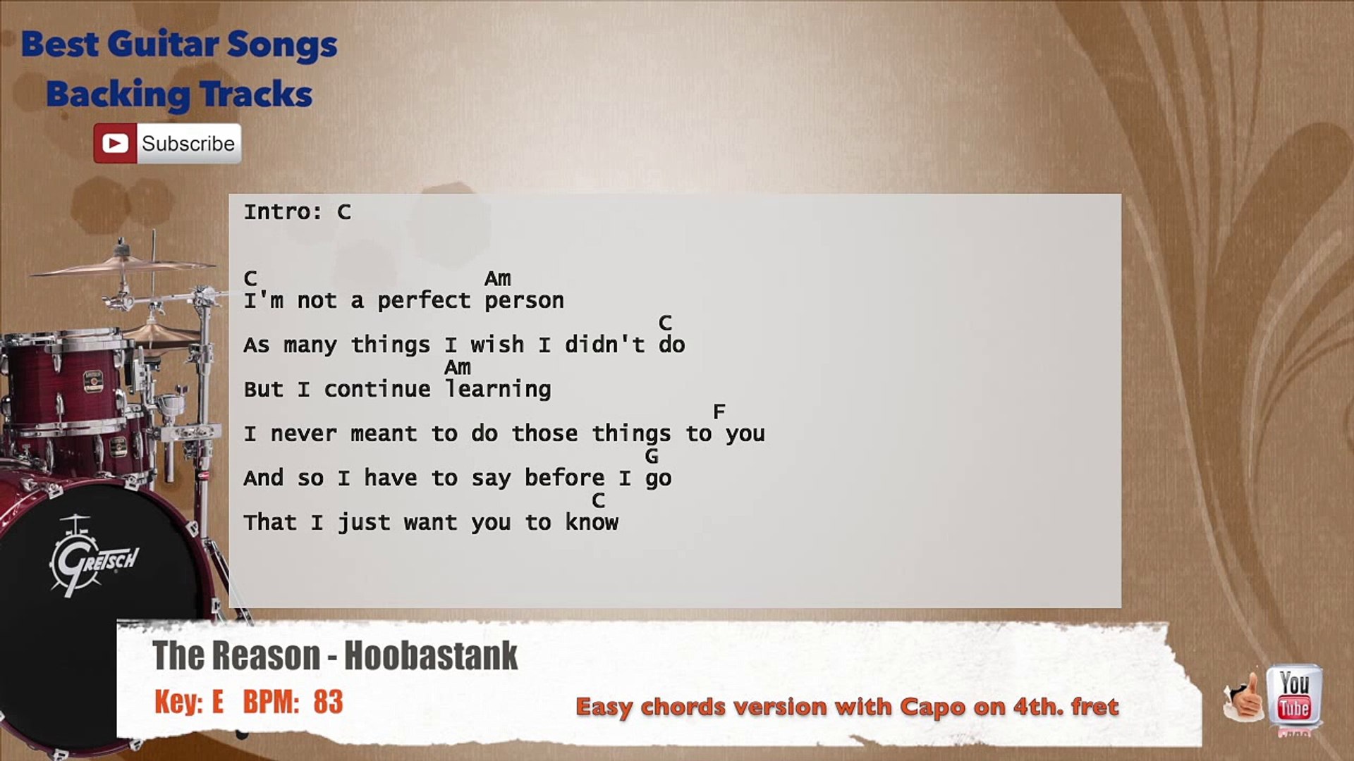 Hoobastank The Reason Guitar Chords