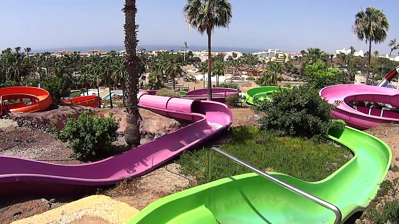 Green Slalom Water Slide at Aqualand
