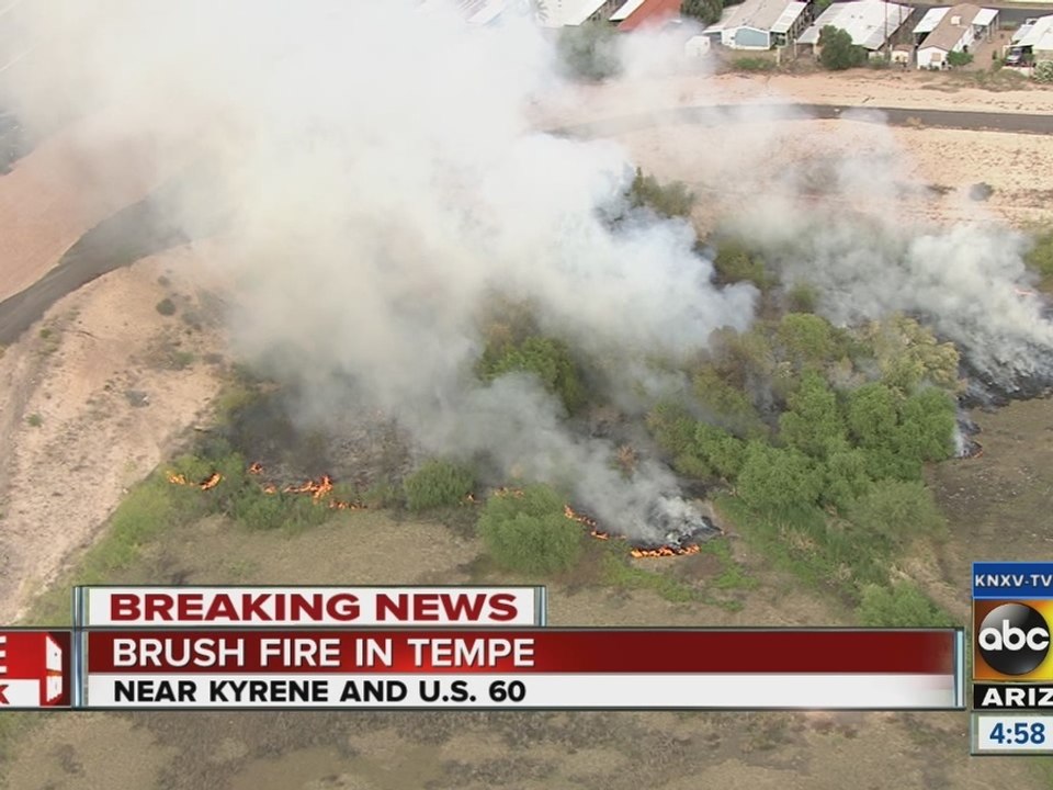 Fire burning near Baseline and Kyrene roads