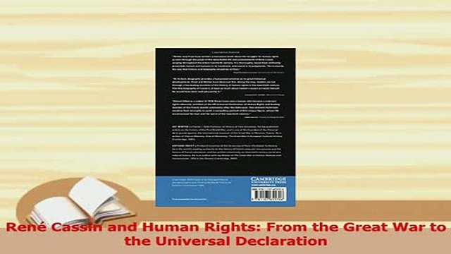 Download René Cassin and Human Rights From the Great War to the Universal Declaration PDF Online