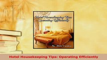 PDF  Hotel Housekeeping Tips Operating Efficiently Read Online