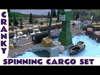 NEW Trackmaster Thomas & Friends Cranky's Spinning Cargo Drop Train Set Working Hard Diesel Kids Toy