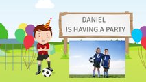 Funky Football Personalised Video Party Invitation, available at app.poshtiger.co