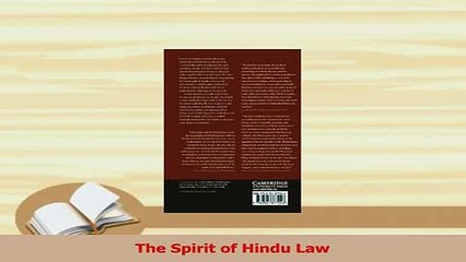 Read  The Spirit of Hindu Law Ebook Free