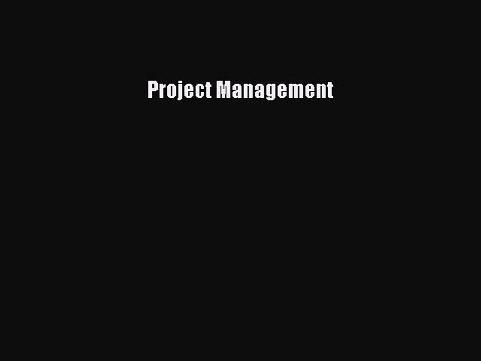 Read Project Management Ebook Free