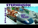 Disney Cars 2 Motorized Stephenson Train Mater & Holley on Thomas The tank Engine Track Kids Toy