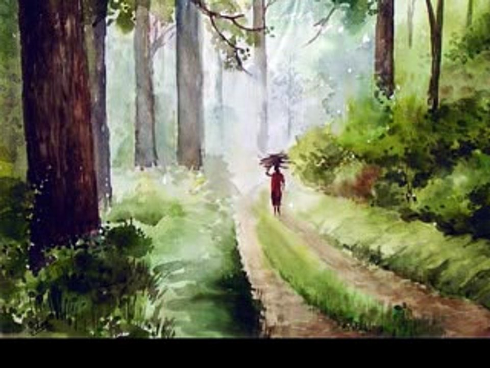hand painting a real moment of the nature at real