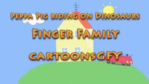 Finger Family Peppa Pig riding on Dinosaurs Nursery Rhyme Song