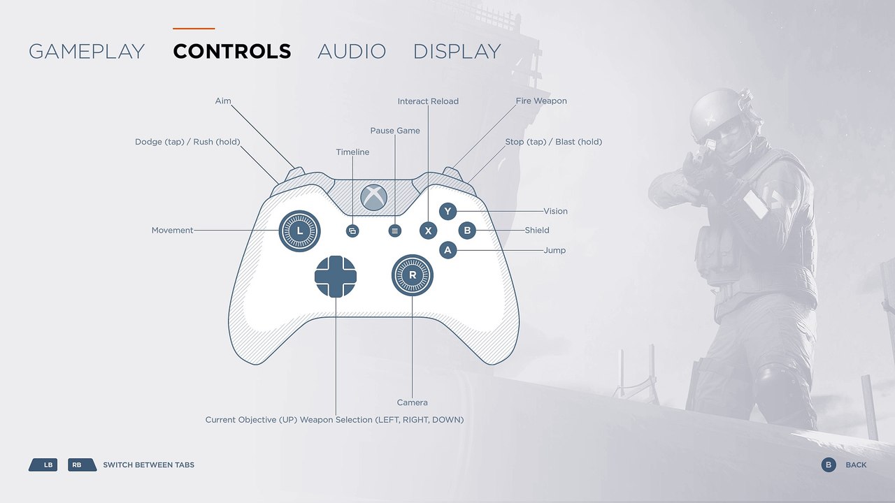Quantum Break - Gameplay Options: Controller Button Layout, Audio & Display Setting Details Xbox One HD