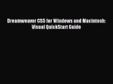Read Dreamweaver CS5 for Windows and Macintosh: Visual QuickStart Guide Ebook Free
