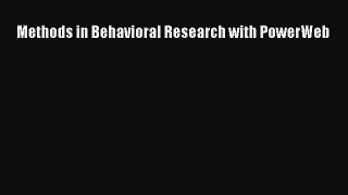 Download Methods in Behavioral Research with PowerWeb PDF