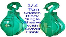 12 Ton Single Sheave Snatch Block 3 Pulley Wire Rope Swivel Hook