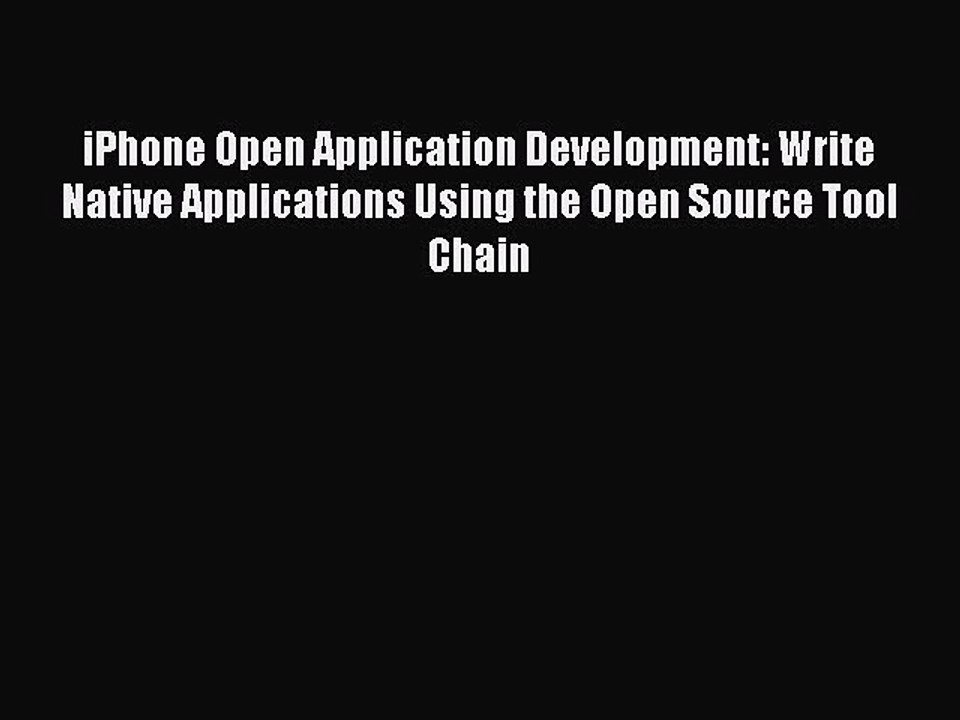 Read iPhone Open Application Development: Write Native Applications Using the Open Source Tool