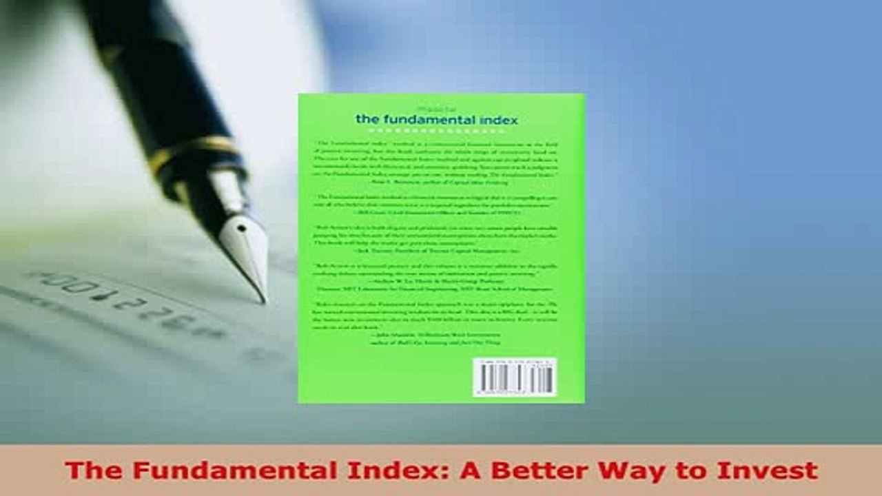 PDF  The Fundamental Index A Better Way to Invest Download Full Ebook
