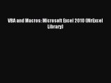 Read VBA and Macros: Microsoft Excel 2010 (MrExcel Library) Ebook Online