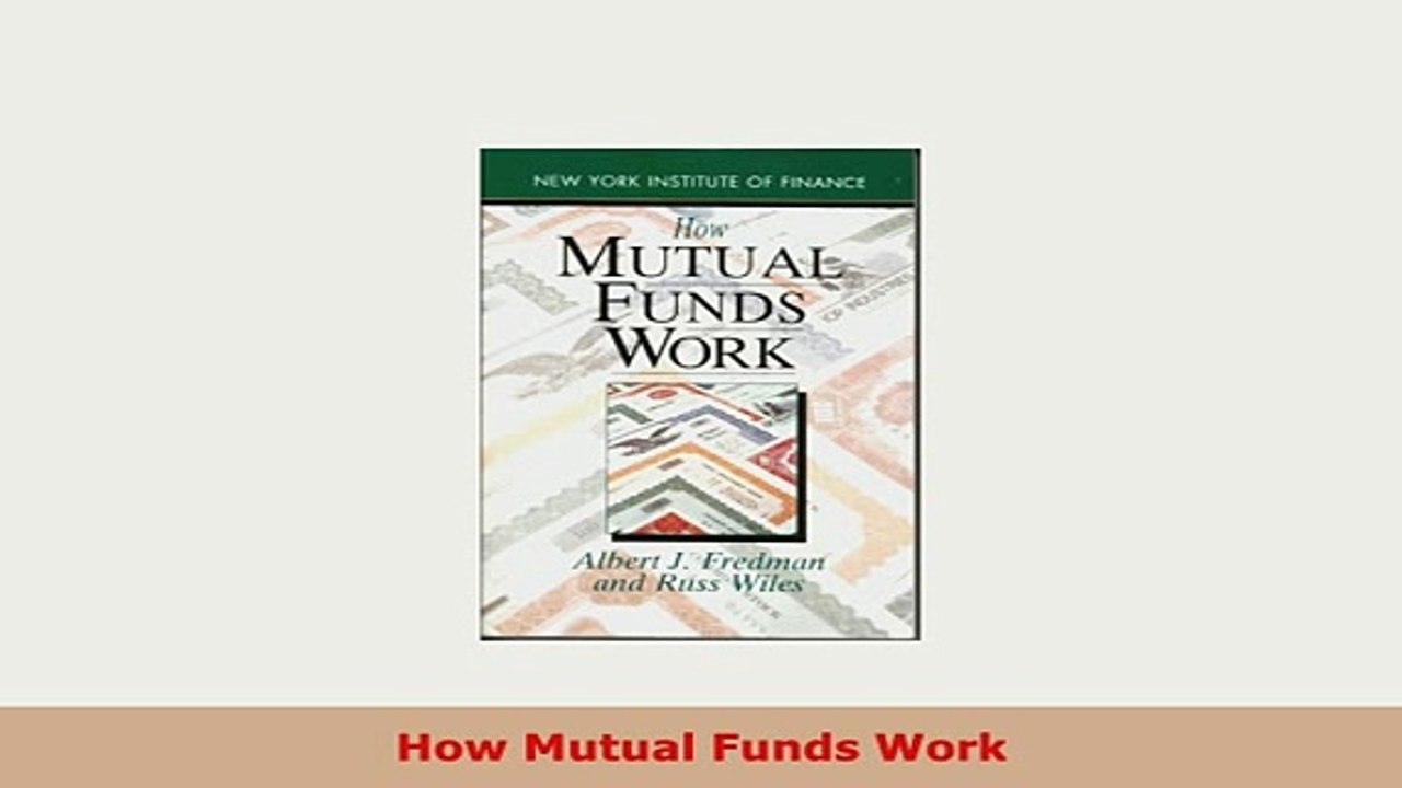 PDF  How Mutual Funds Work Download Online